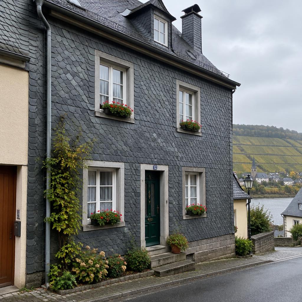 Schieferfassade an der Mosel